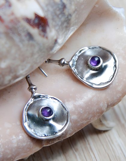 Серьги со вставкой из аметиста