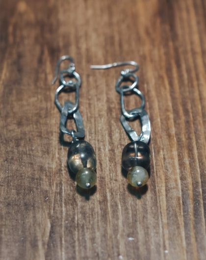 Серьги со вставкой из кварца